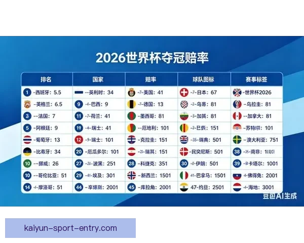 2026世界杯夺冠热门赔率深度解析与赛前趋势预测